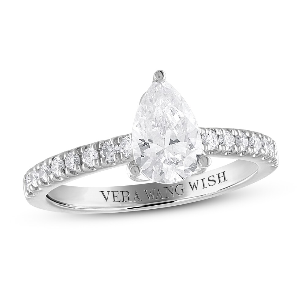 Vera Wang WISH Diamond Engagement Ring 1-1/4 ct tw Pear-shaped/Round Platinum IDjy17kS