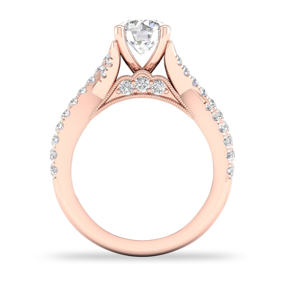 Diamond Ring 1-1/2 ct tw Round-cut 14K Rose Gold IFCQ5Wg9