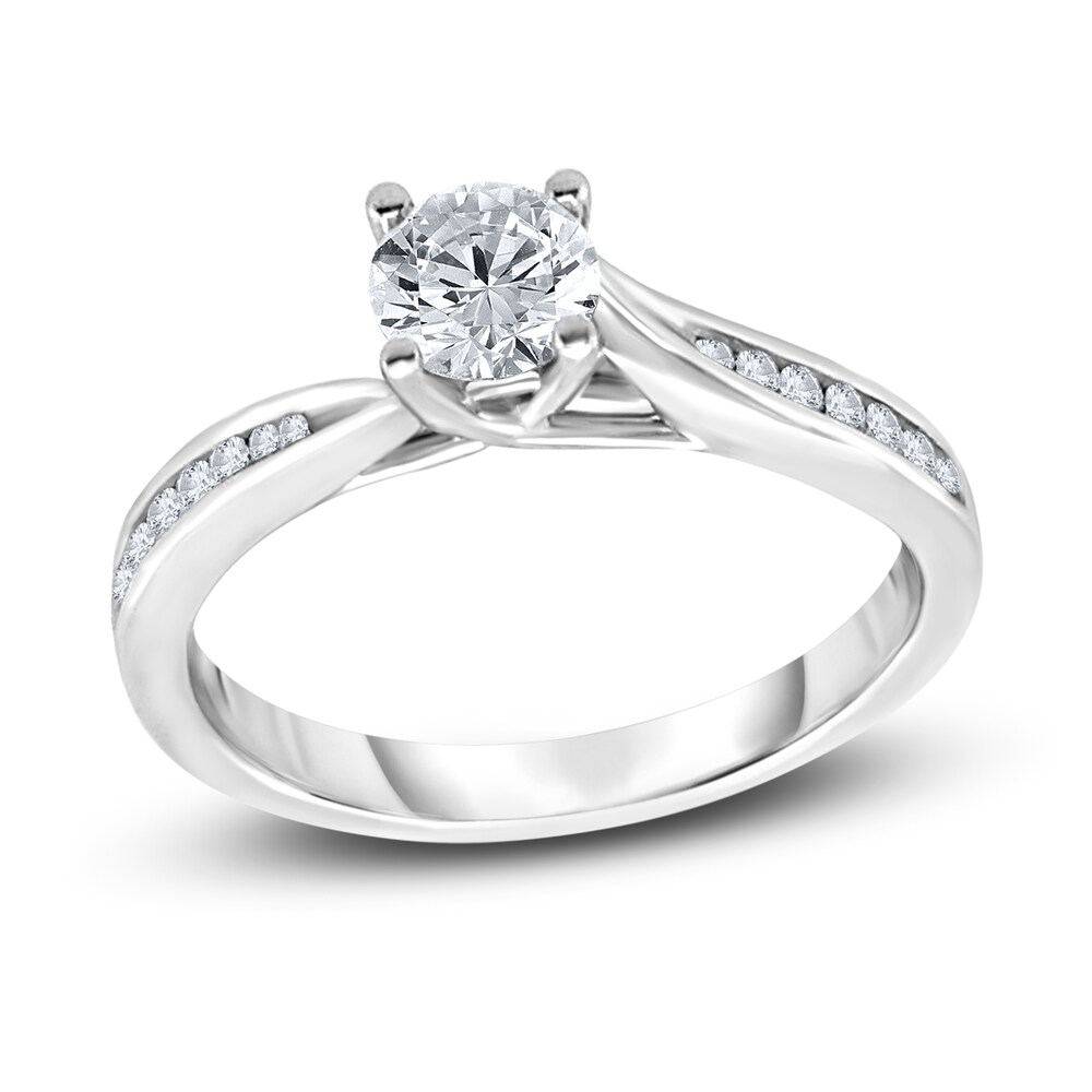 Diamond Engagement Ring 3/8 ct tw Round 14K White Gold IGGitUiD