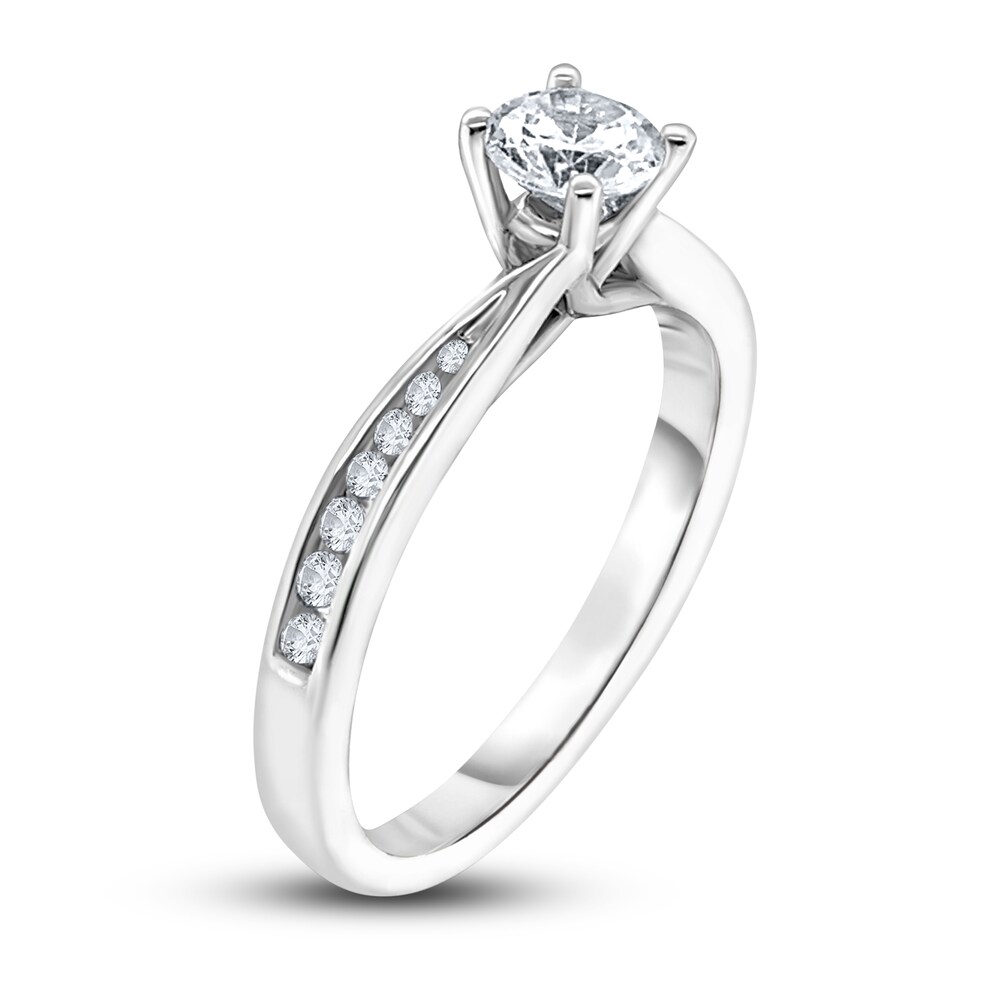Diamond Engagement Ring 3/8 ct tw Round 14K White Gold IGGitUiD