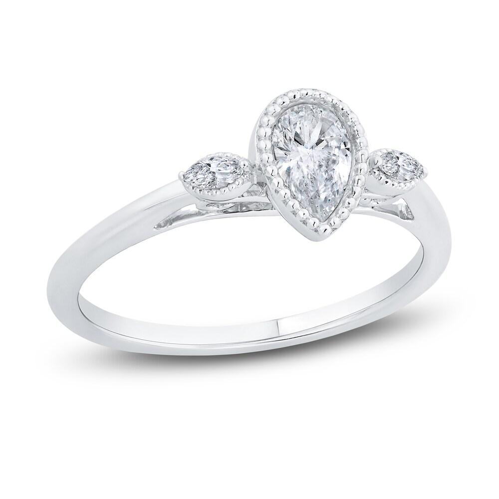 Diamond Engagement Ring 1/2 ct tw Pear/Marquise 14K White Gold IH5iKPGI