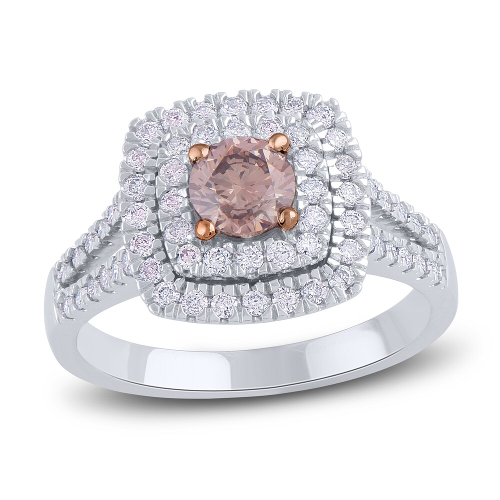 Diamond Engagement Ring 1-1/8 ct tw Round 14K White Gold IKqq58Gn