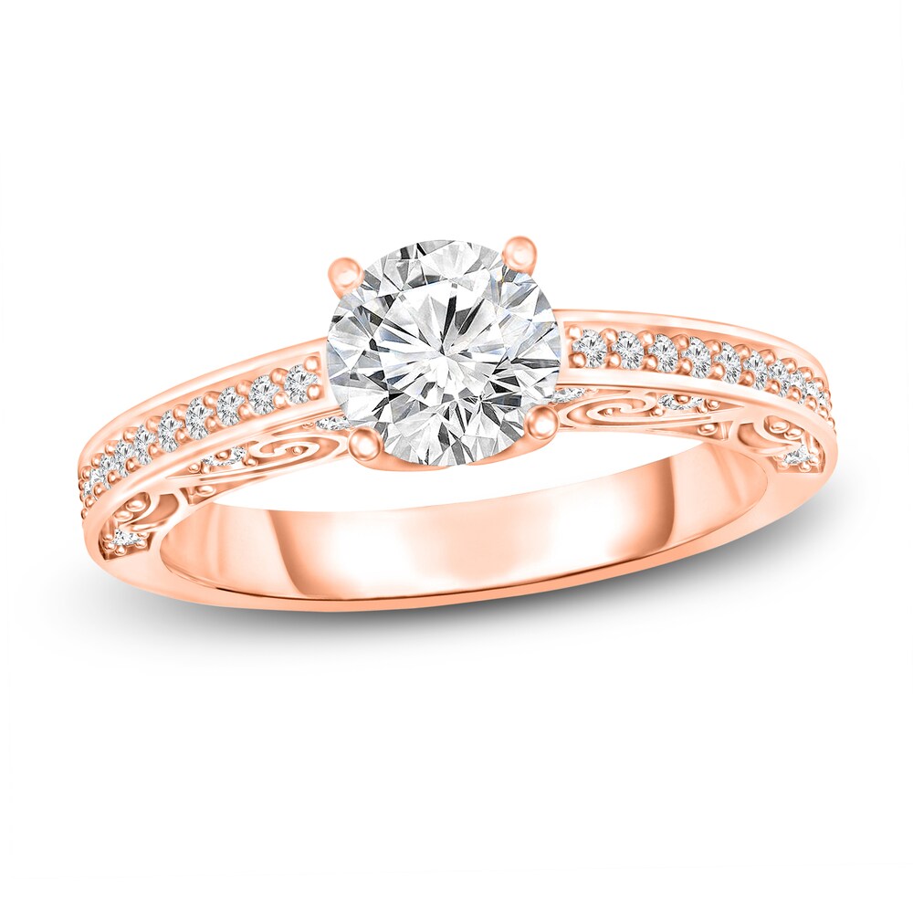 Diamond Engagement Ring 1 ct tw Round 14K Rose Gold IXyc4eHt