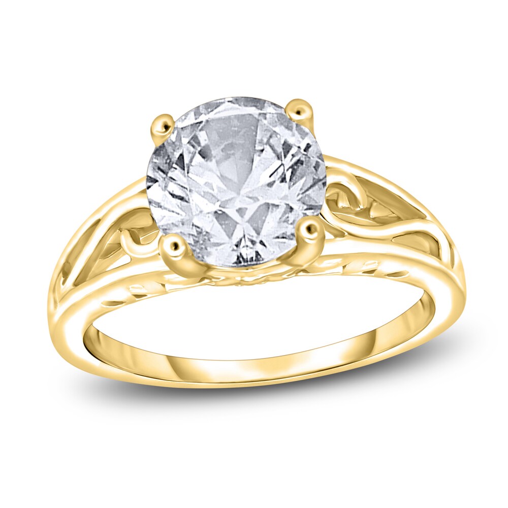 Diamond Solitaire Scroll Engagement Ring 1-1/2 ct tw Round 14K Yellow Gold (I2/I) IYXqJ5vh