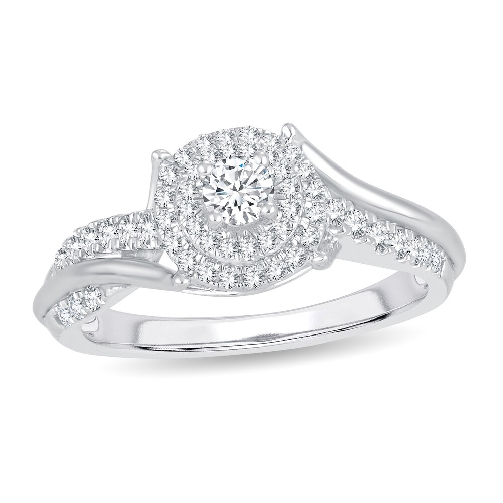 Diamond Ring 1/2 ct tw Round 14K White Gold IYgOf8nZ