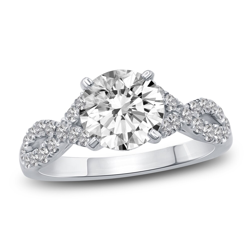 Diamond Engagement Ring 2-1/2 ct tw Round 14K White Gold IgZ18Du7