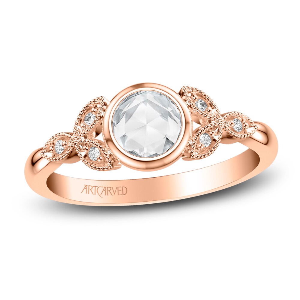 ArtCarved Rose-Cut Diamond Engagement Ring 1/2 ct tw 14K Rose Gold Ij7vGFMc
