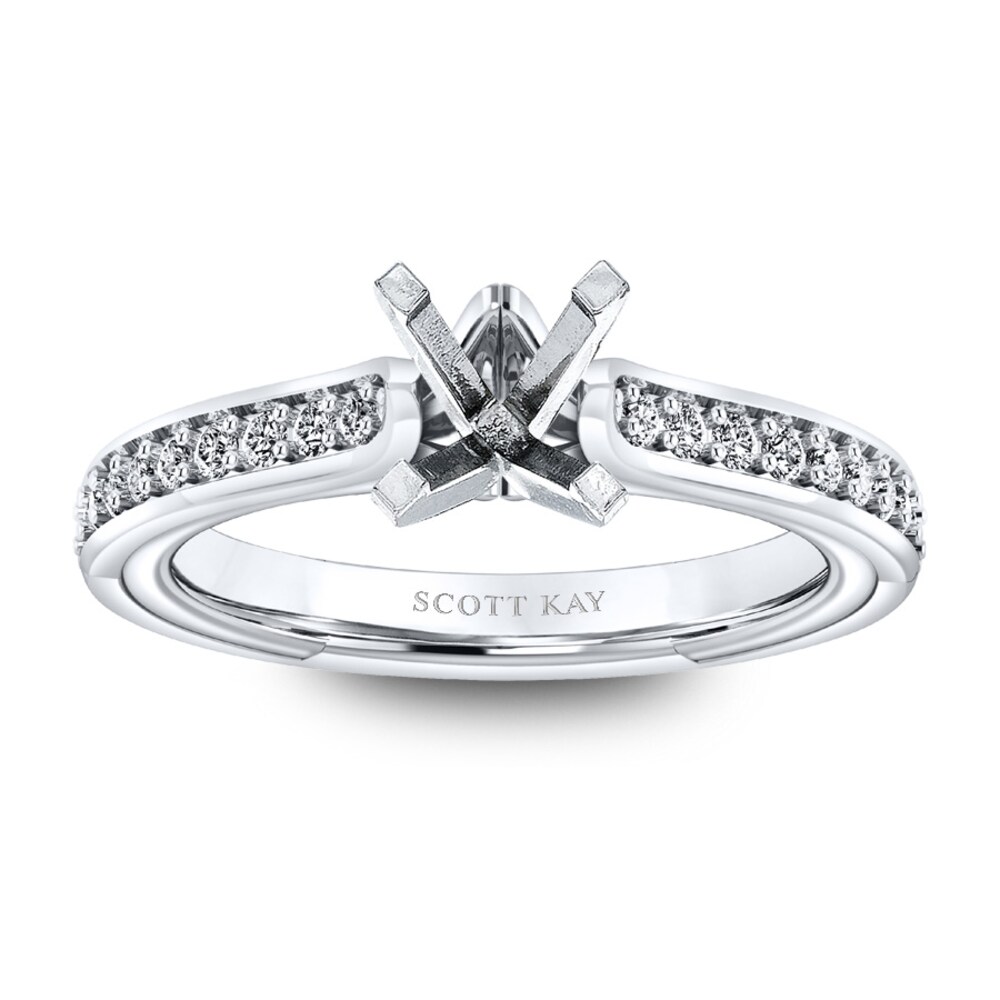 Scott Kay Ring Setting 1/3 ct tw Diamonds 14K White Gold JA9EFiAS