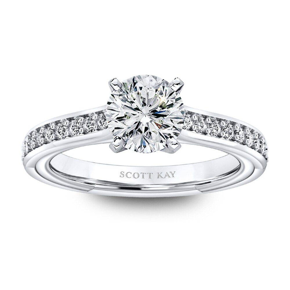 Scott Kay Ring Setting 1/3 ct tw Diamonds 14K White Gold JA9EFiAS