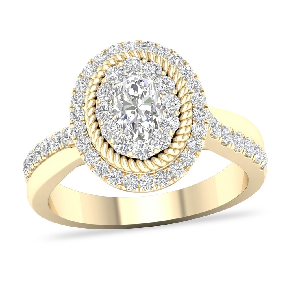 Diamond Ring 1-1/5 ct tw Round-cut 14K Yellow Gold JAZWs3yu
