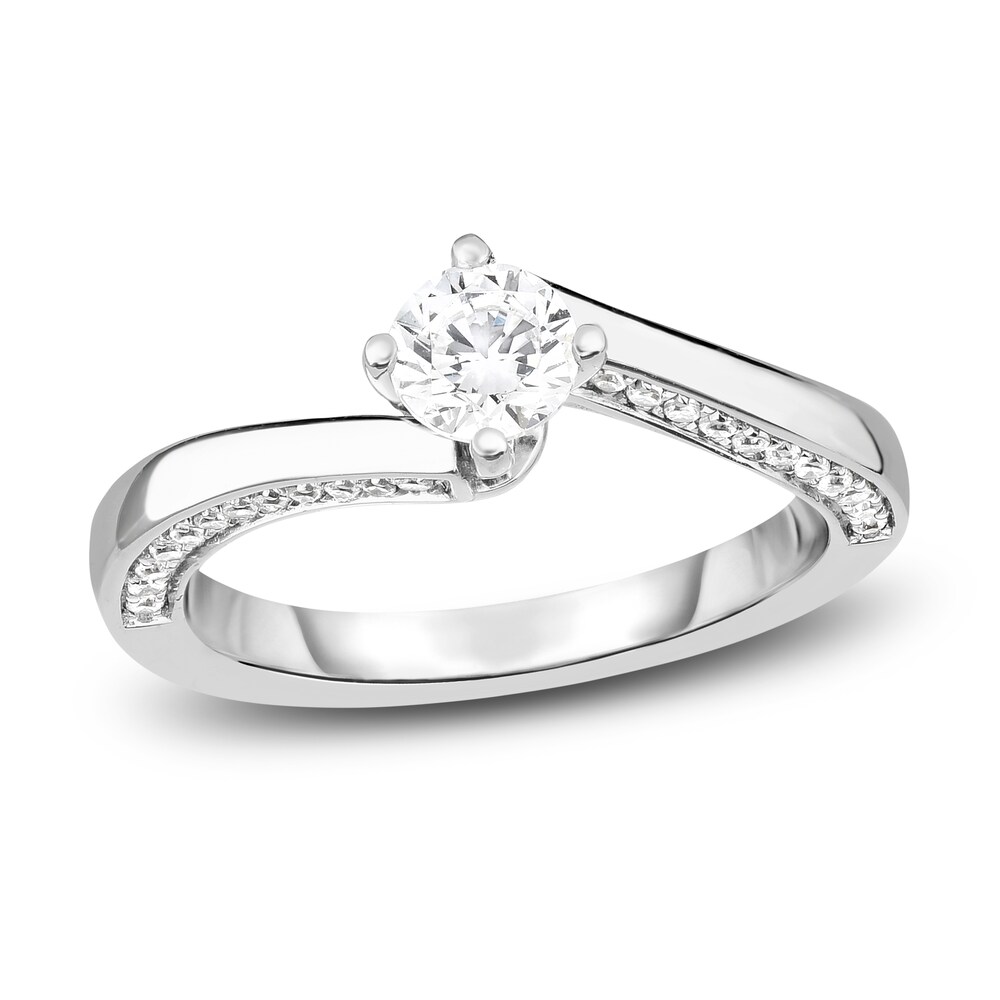 Diamond Engagement Ring 3/4 ct tw Round 14K White Gold JBoUEEKM