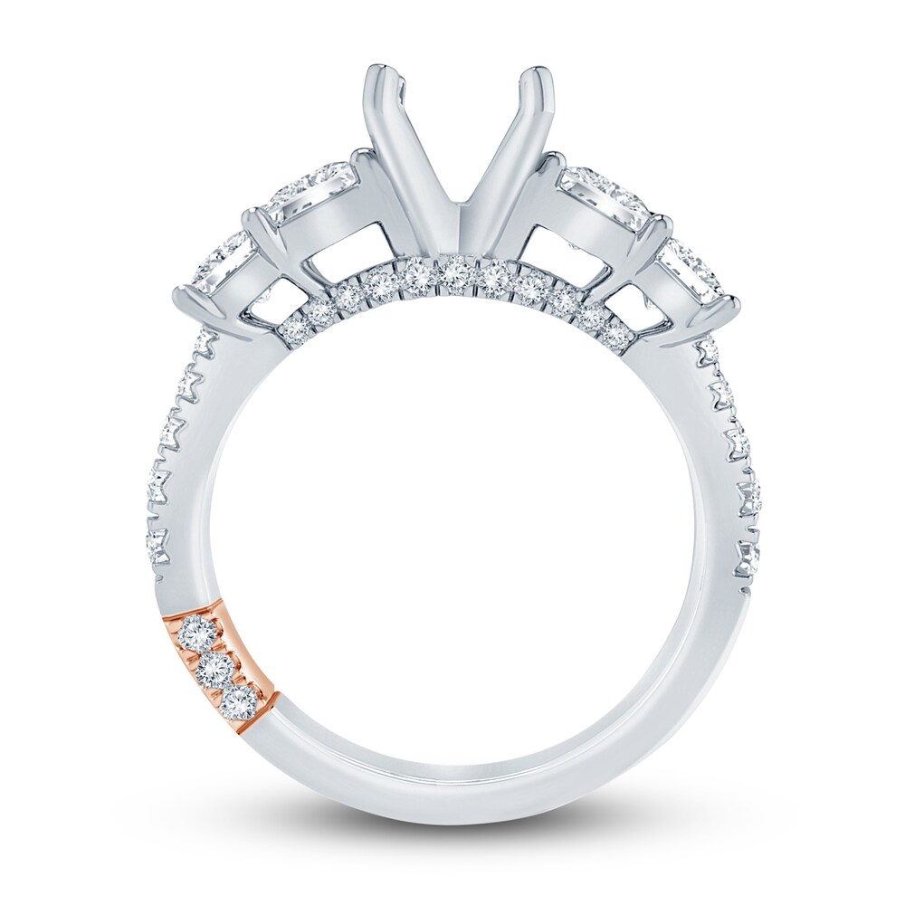 Pnina Tornai Lab-Created Diamond Engagement Ring Setting 1-3/8 ct tw Princess/Round 14K White Gold JEDFJRG3