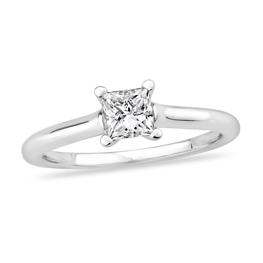 Diamond Solitaire Engagement Ring 1/2 ct tw Princess-cut 14K White Gold (I2/I) JFCSjx7C