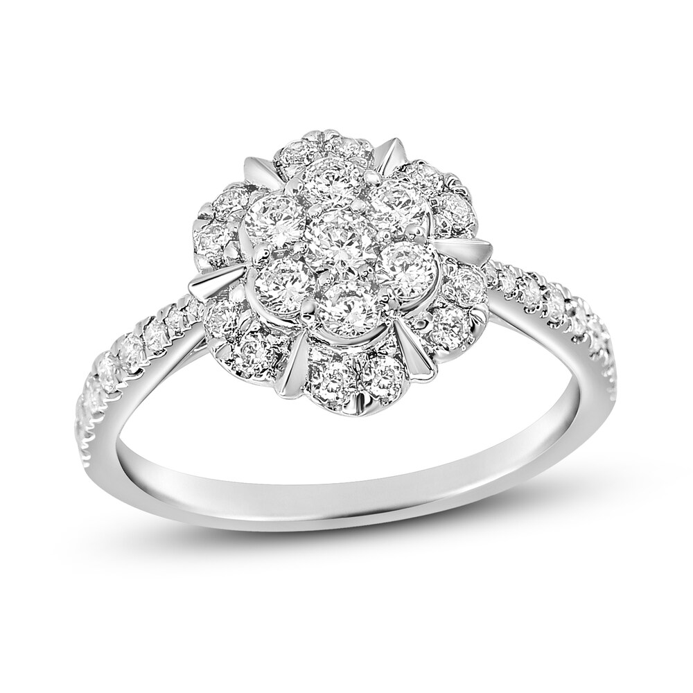 Diamond Engagement Ring 3/4 ct tw Round 14K White Gold JSNREip3