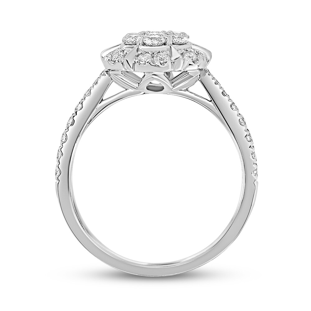 Diamond Engagement Ring 3/4 ct tw Round 14K White Gold JSNREip3
