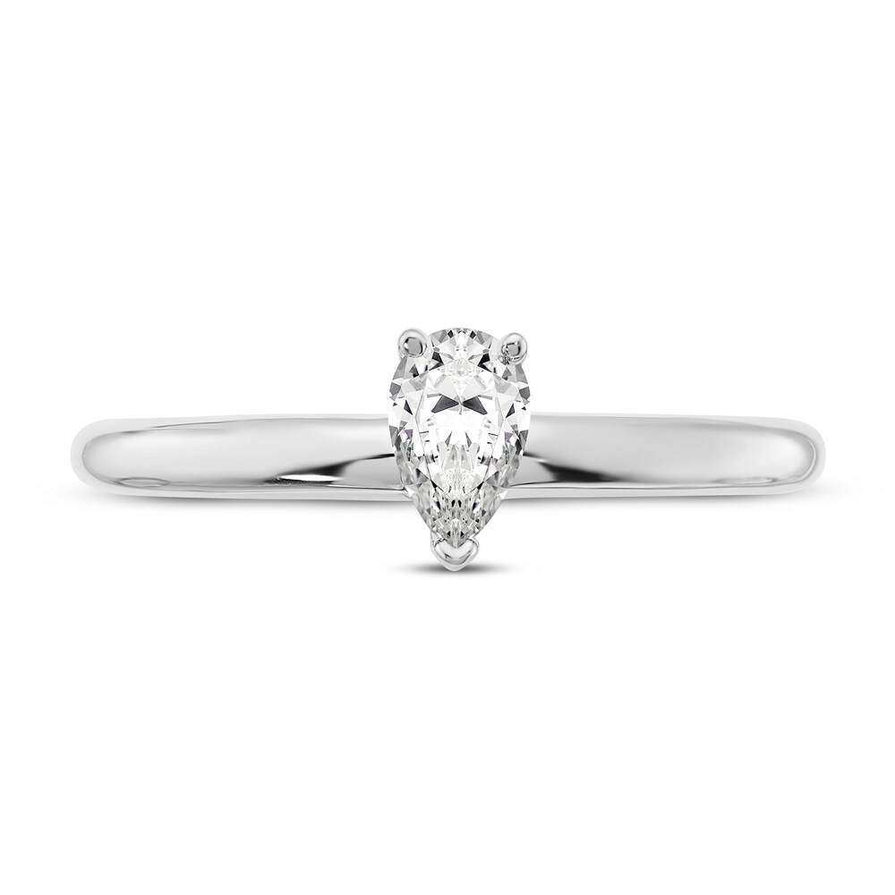 Diamond Solitaire Engagement Ring 1/3 ct tw Pear-shaped 14K White Gold (I1/I) JSgutDDf