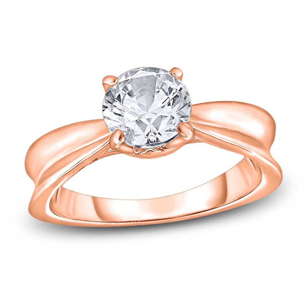 Diamond Solitaire Concave Engagement Ring 1/2 ct tw Round 14K Rose Gold (I2/I) JVT6MBFo