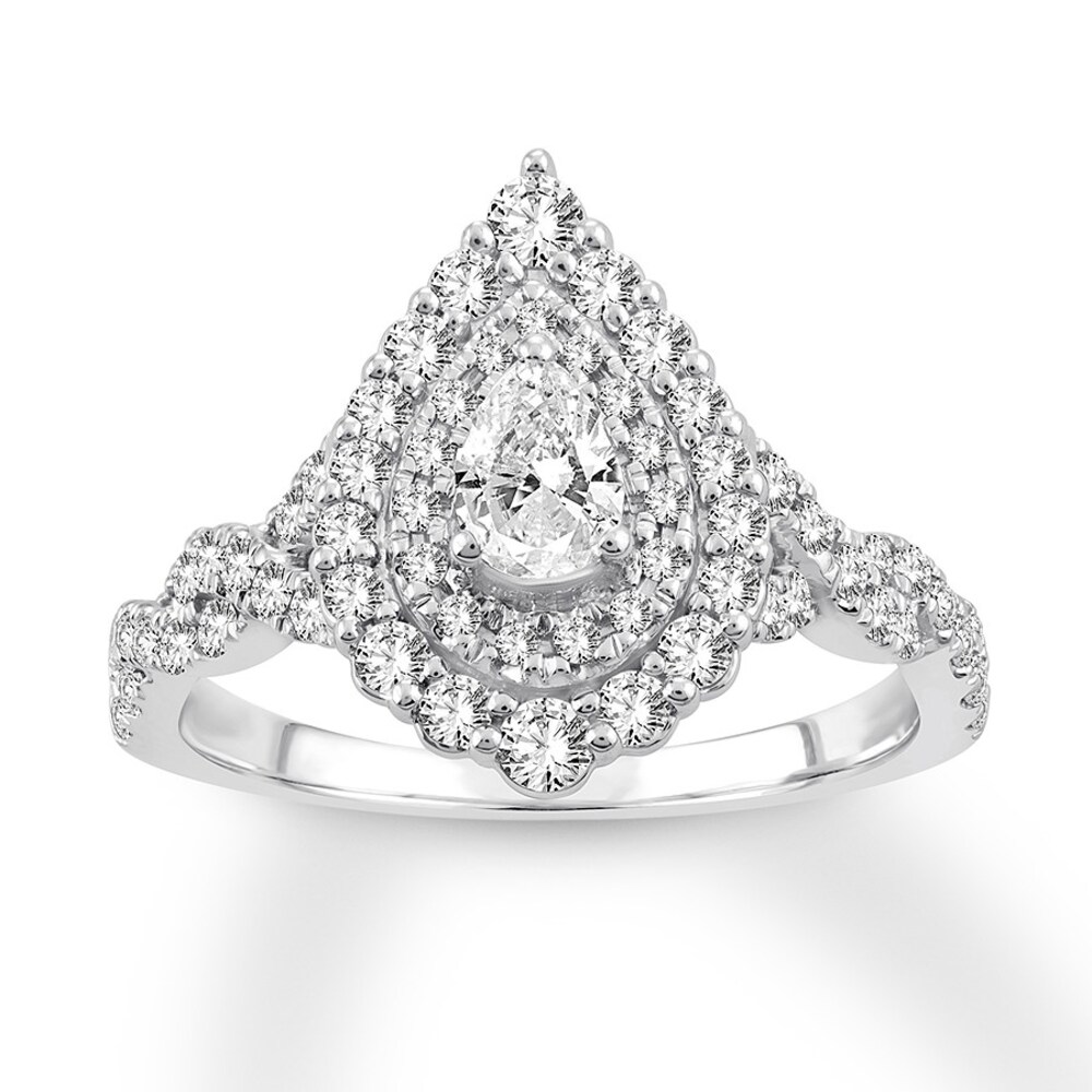 Diamond Engagement Ring 1 ct tw Pear-shaped 14K White Gold Jcb6bPfv