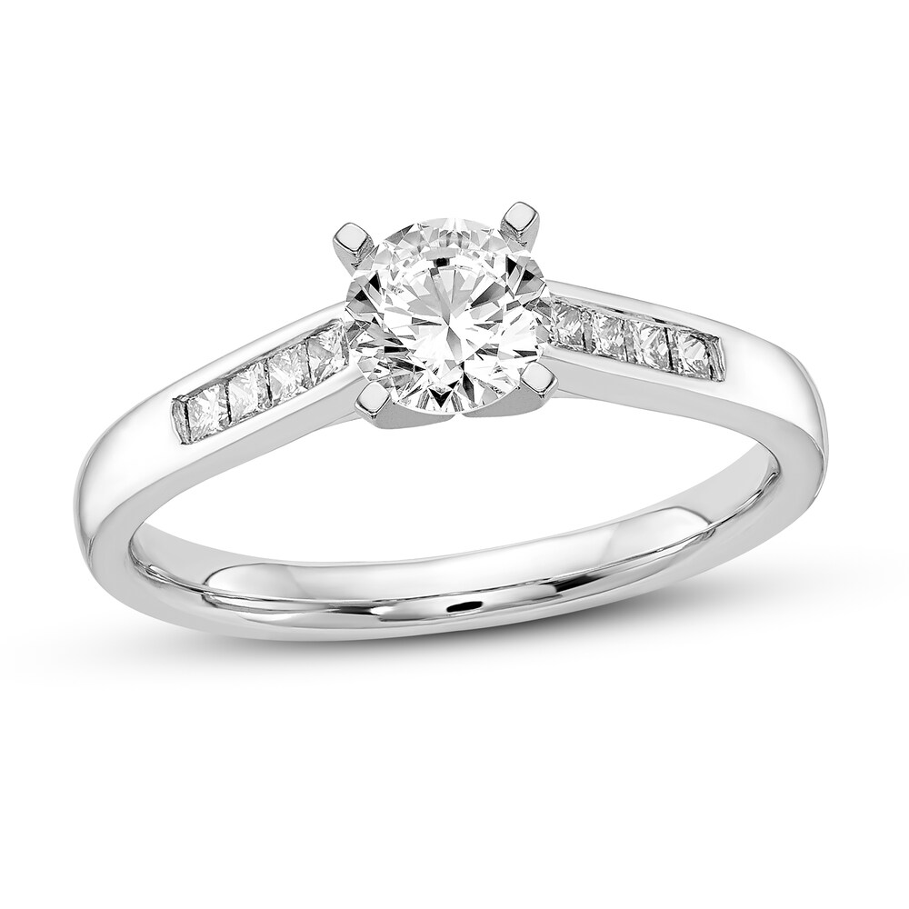 Diamond Engagement Ring 3/8 ct tw Round 14K White Gold JdMNCz4X