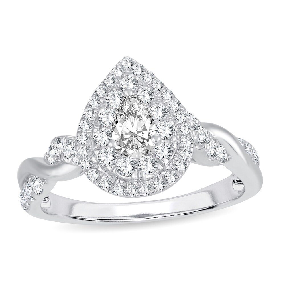 Diamond Ring 1 ct tw Pear-shaped 14K White Gold JdTSXAgz