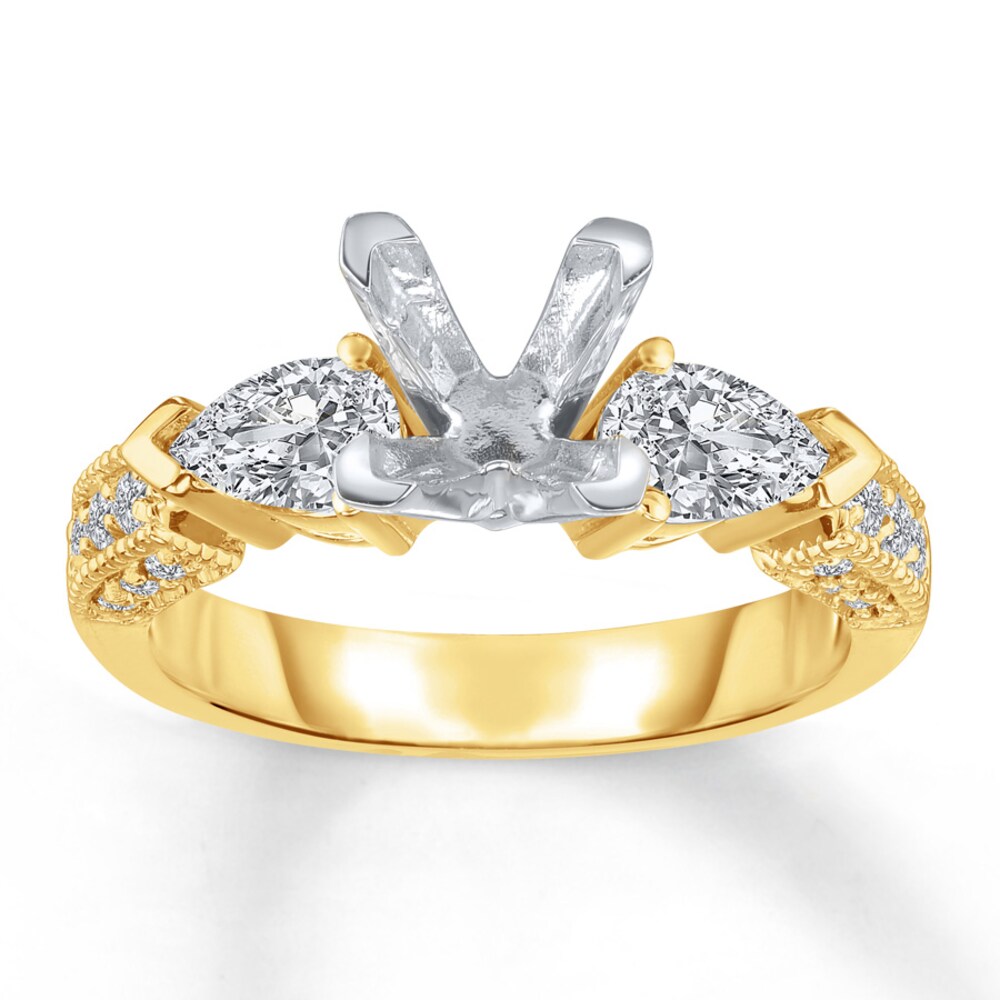 Diamond Ring Setting 1-1/5 ct tw Pear-shaped 14K Yellow Gold Jfr2i7vR