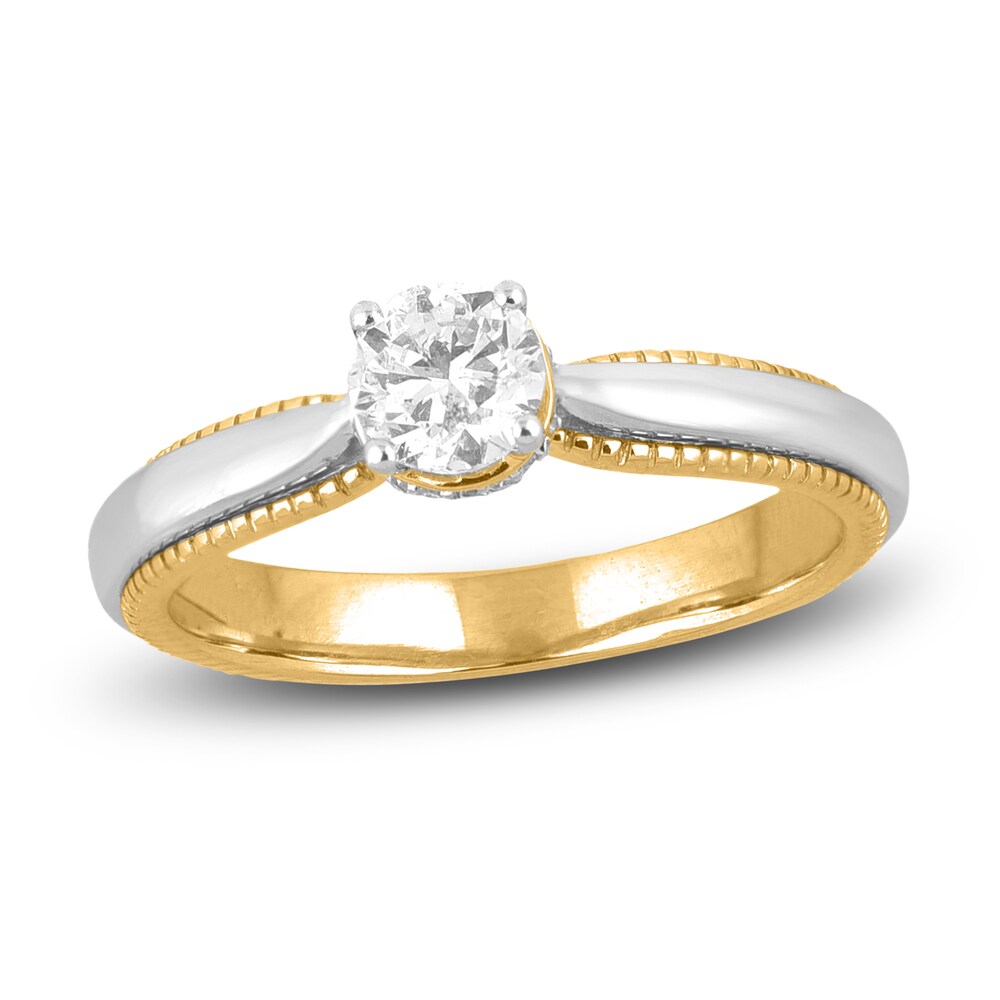 Diamond Engagement Ring 1/2 ct tw Round 14K Two-Tone Gold JnbkSbbp