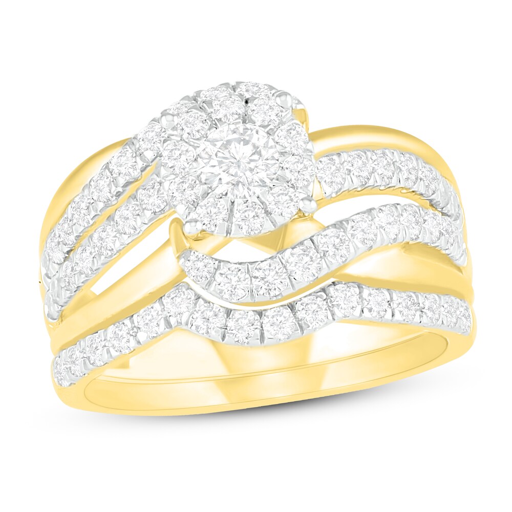 Diamond Bridal Set 1 ct tw Round 14K Yellow Gold JpQCjSQE