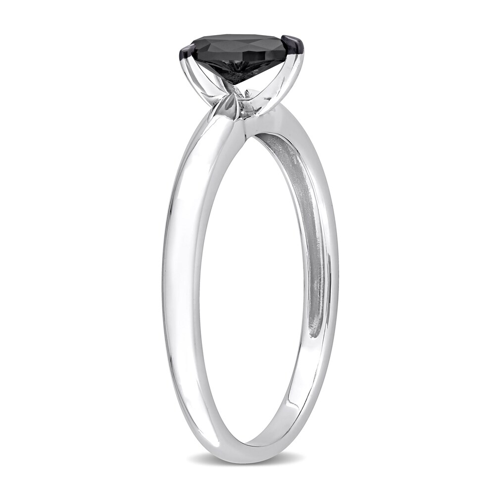 Black Diamond Solitaire Engagement Ring 1/2 ct tw Pear-shaped 14K White Gold JswMF3lv