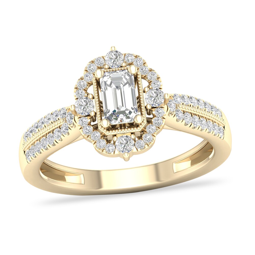 Diamond Ring 5/8 ct tw Round-cut 14K Yellow Gold JuOQQaSA