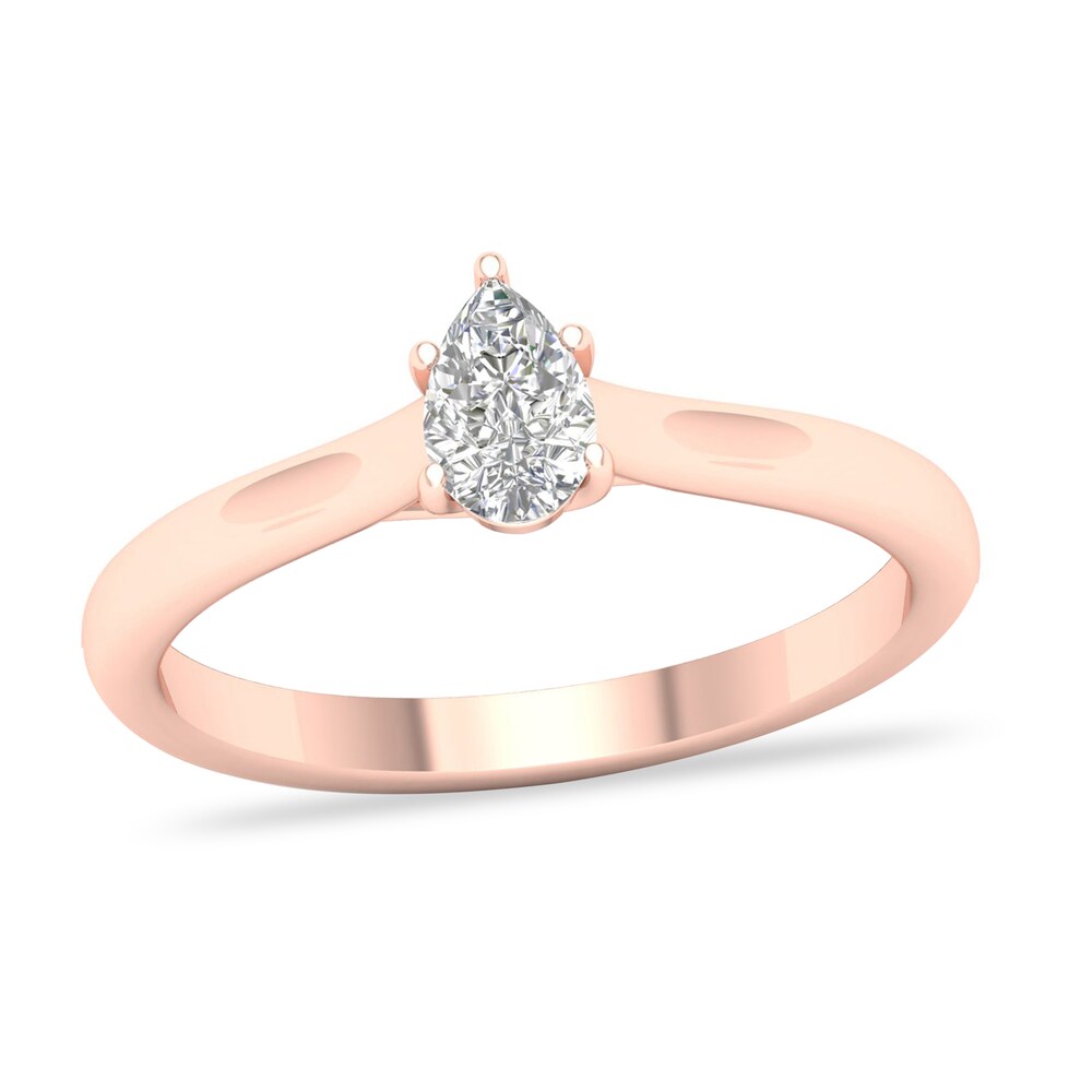 Diamond Solitaire Ring 1/3 ct tw Pear-shaped 14K Rose Gold (SI2/I) Jx9P6bXg