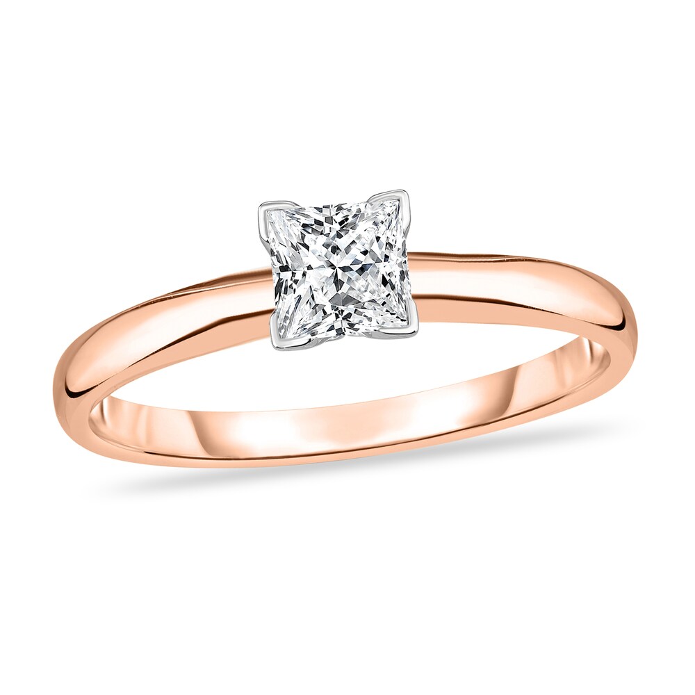 Diamond Solitaire Ring 1/4 ct tw Princess 14K Rose Gold (I1/I) K3ve4Pks