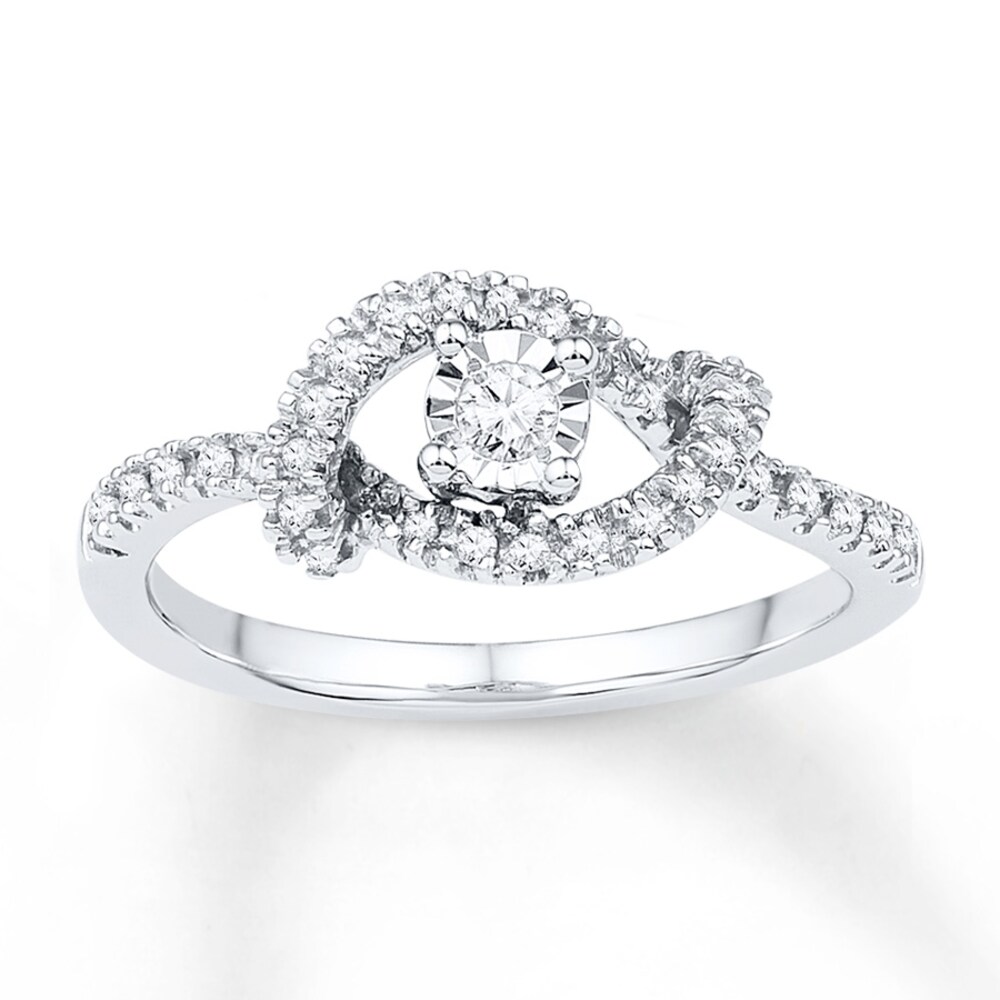 Promise Ring 1/4 ct tw Diamonds 10K White Gold K43kfRmF
