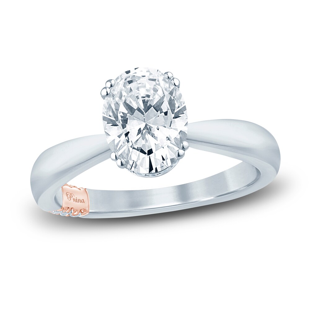 Pnina Tornai Lab-Created Diamond Engagement Ring 2-1/5 ct tw Oval/Round 14K White Gold K4Mzde8j
