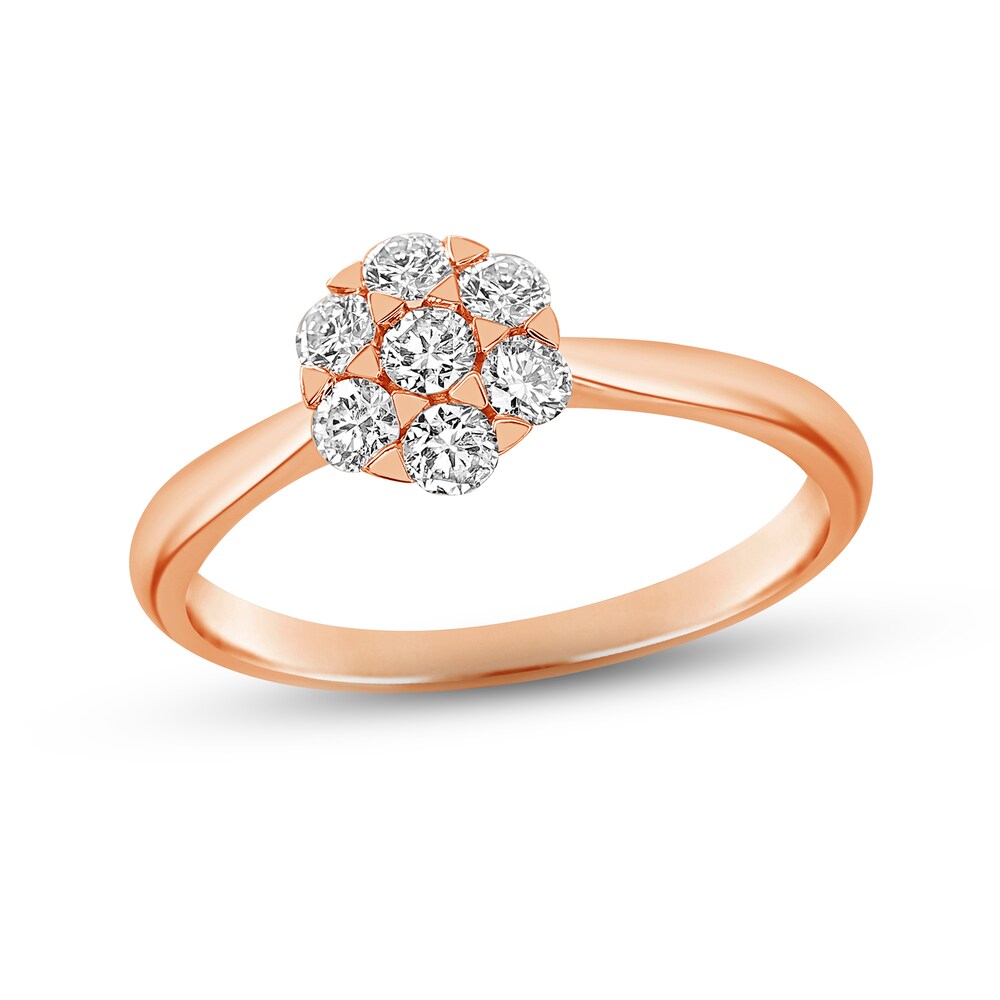 Diamond Engagement Ring 3/8 ct tw Round 14K Rose Gold KBxBE18x