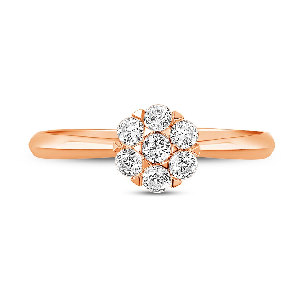 Diamond Engagement Ring 3/8 ct tw Round 14K Rose Gold KBxBE18x