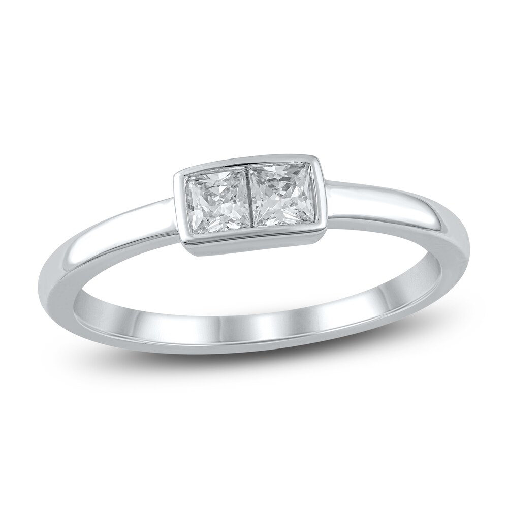 Diamond Engagement Ring 1/3 ct tw Princess 10K White Gold KERUR1LE [KERUR1LE]
