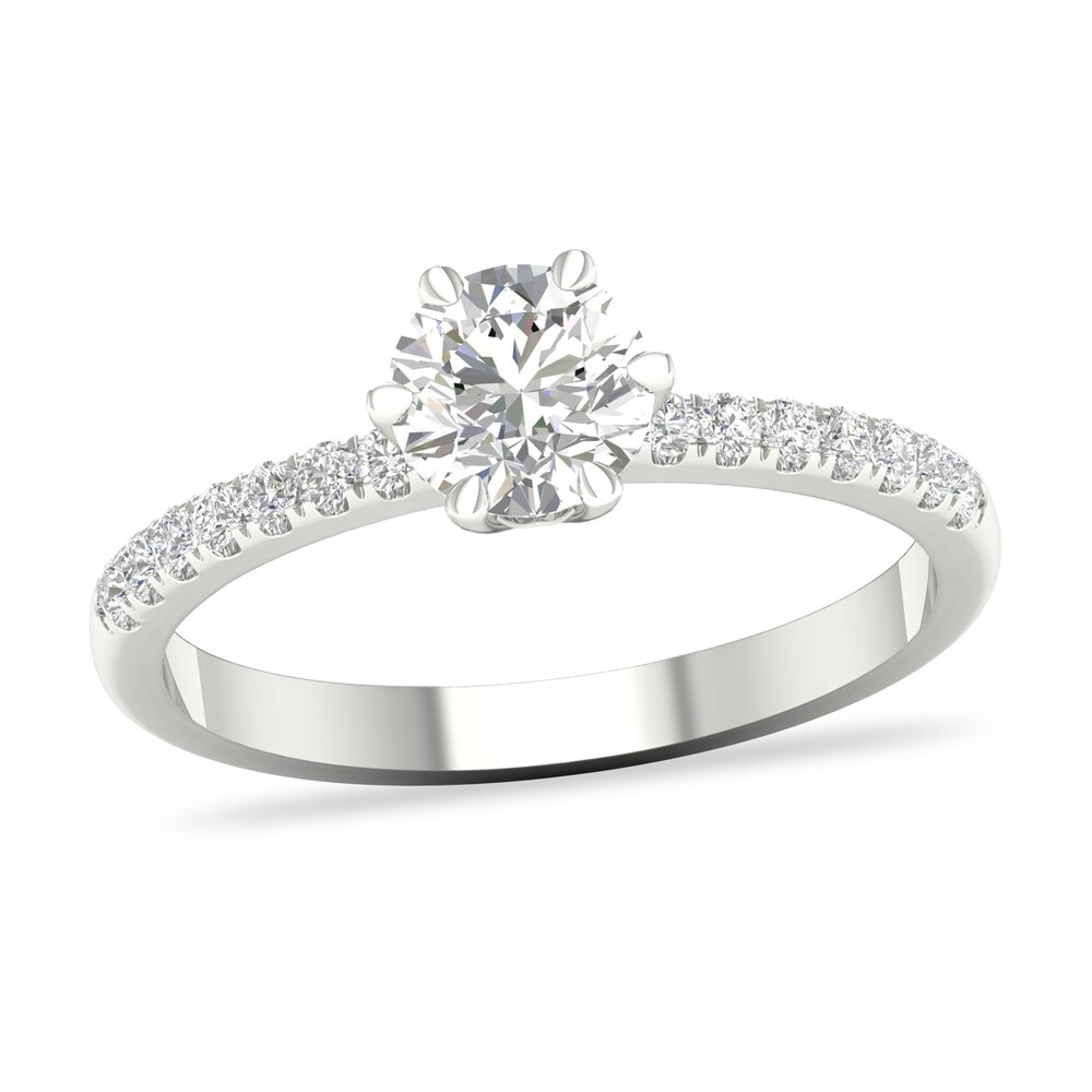 Diamond Ring 3/4 ct tw Round-cut 14K White Gold KMCxb3V9