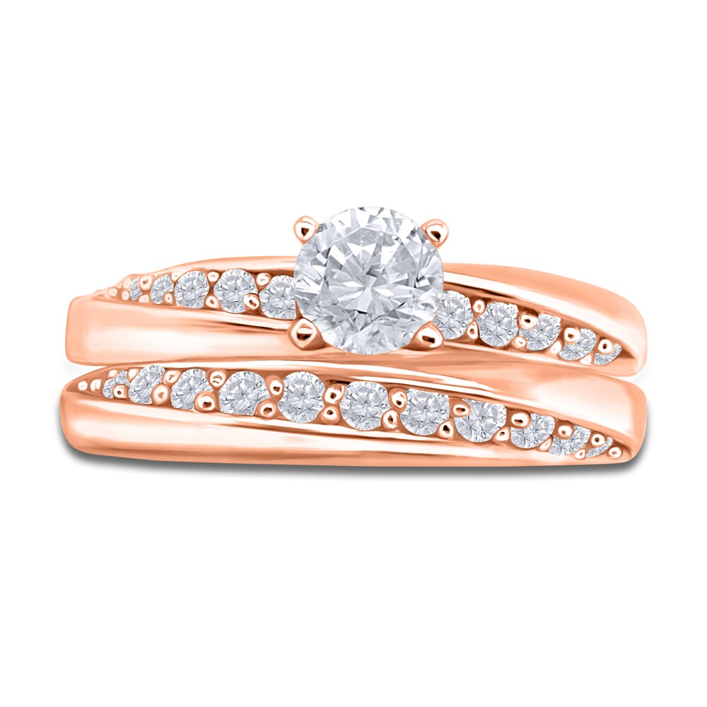 Diamond Bridal Set 1-1/4 ct tw Round 14K Rose Gold KN3nFexn