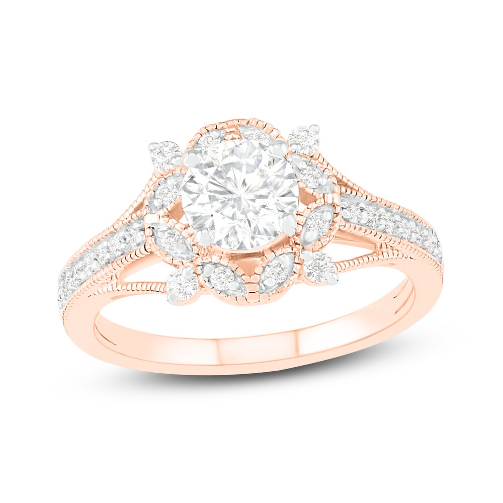 Diamond Engagement Ring 1 ct tw Round 14K Rose Gold KVSVQeFq