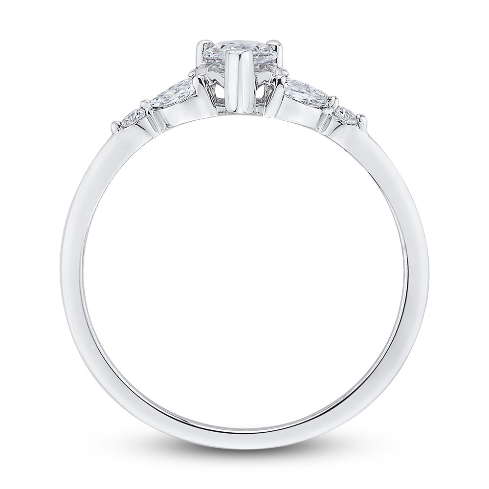 Diamond Engagement Ring 1/2 ct tw Pear-shaped/Round 14K White Gold KVgILenU