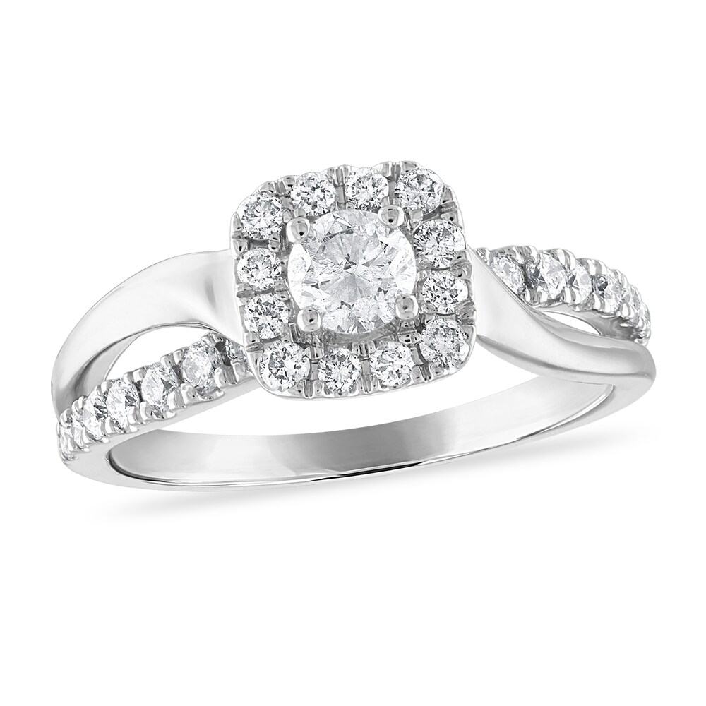 Diamond Engagement Ring 5/8 ct tw Round 14K White Gold KfR9xQFY