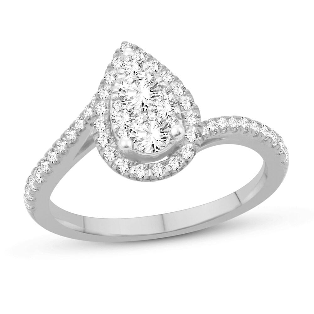 Diamond Engagement Ring 3/4 ct tw Round 14K White Gold Kg8eKYGl