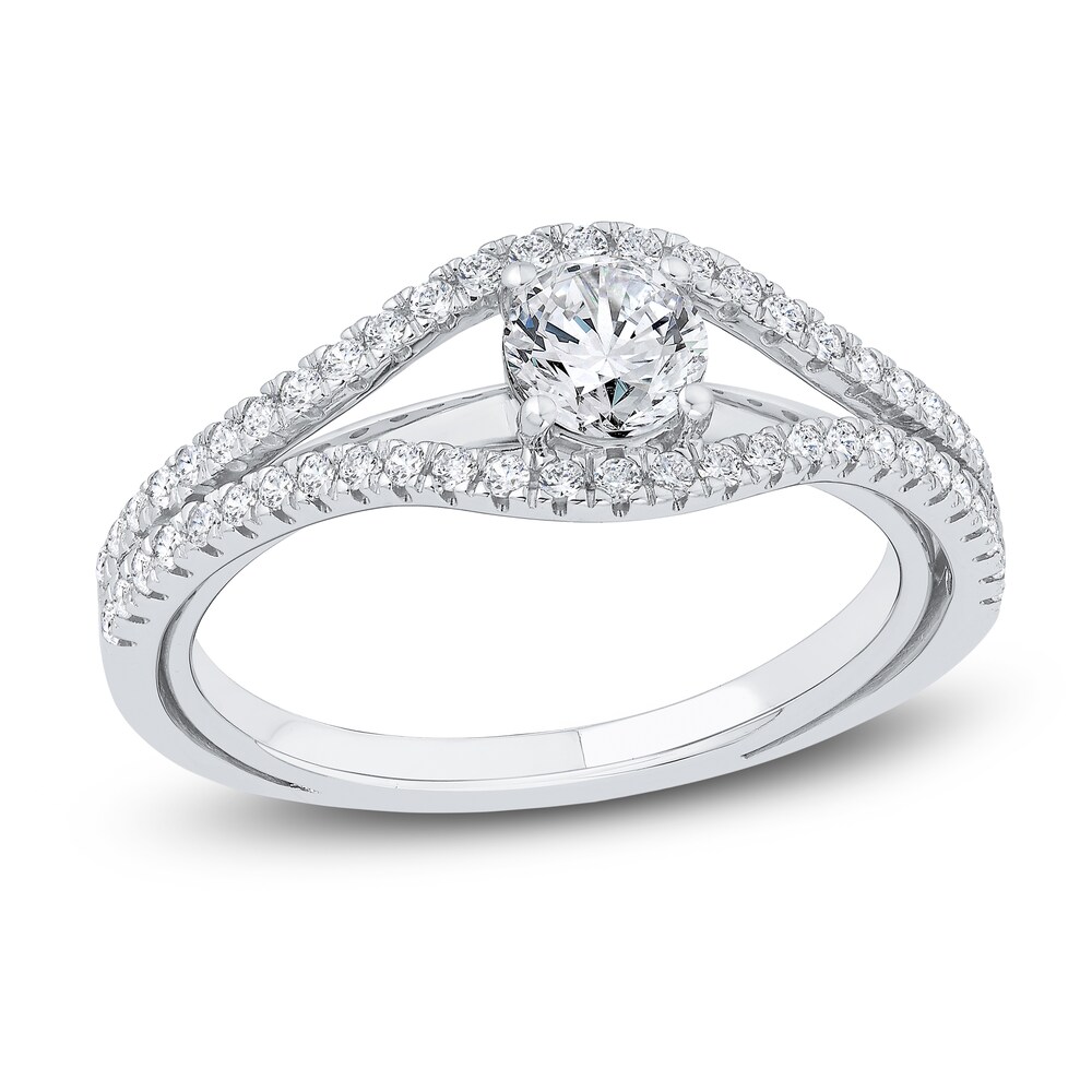 Diamond Engagement Ring 3/4 ct tw Round 14K White Gold KhYFU5Rb