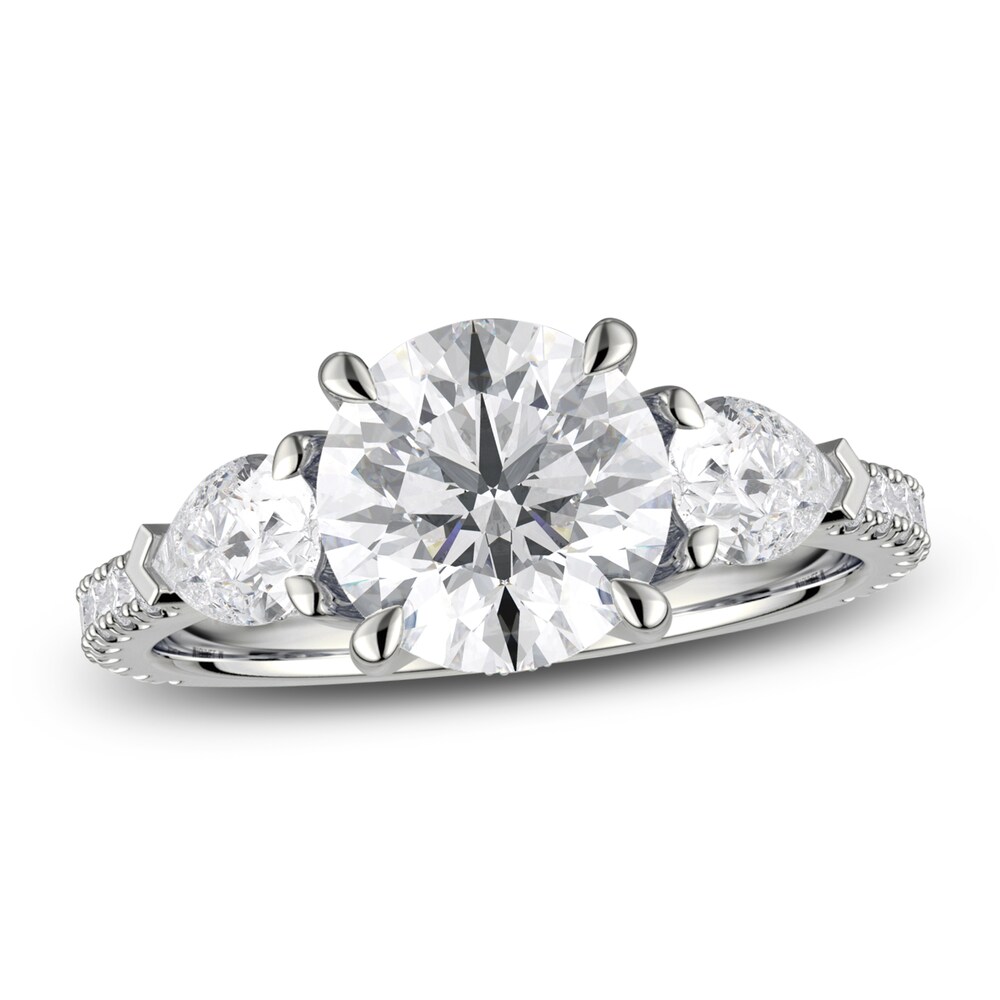 Michael M Diamond Engagement Ring Setting 7/8 ct tw Round/Pear 18K White Gold (Center diamond is sold separately) Kq3UEznQ