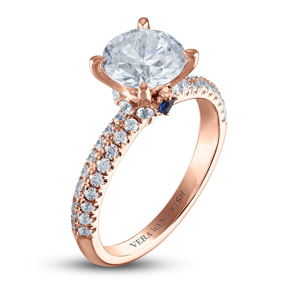 Vera Wang WISH Diamond Engagement Ring 2-1/2 ct tw Round 18K Rose Gold Kq6V23k7