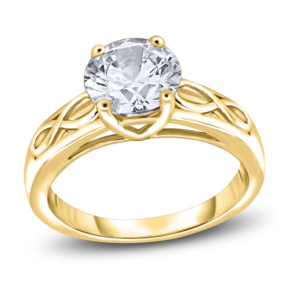 Diamond Solitaire Infinity Engagement Ring 3/4 ct tw Round 14K Yellow Gold (I2/I) KrAi8UJg