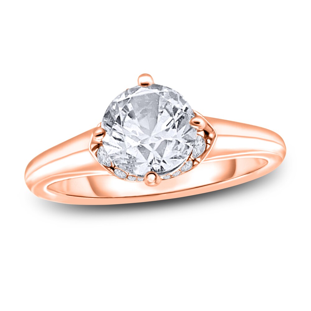 Diamond Engagement Ring 1-1/8 ct tw Round 14K Rose Gold KvOKZXTb