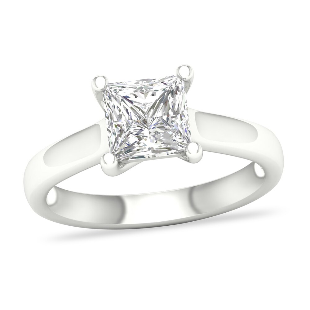 Diamond Solitaire Ring 2 ct tw Princess-cut 14K White Gold (I1/I) KxHDGN2e