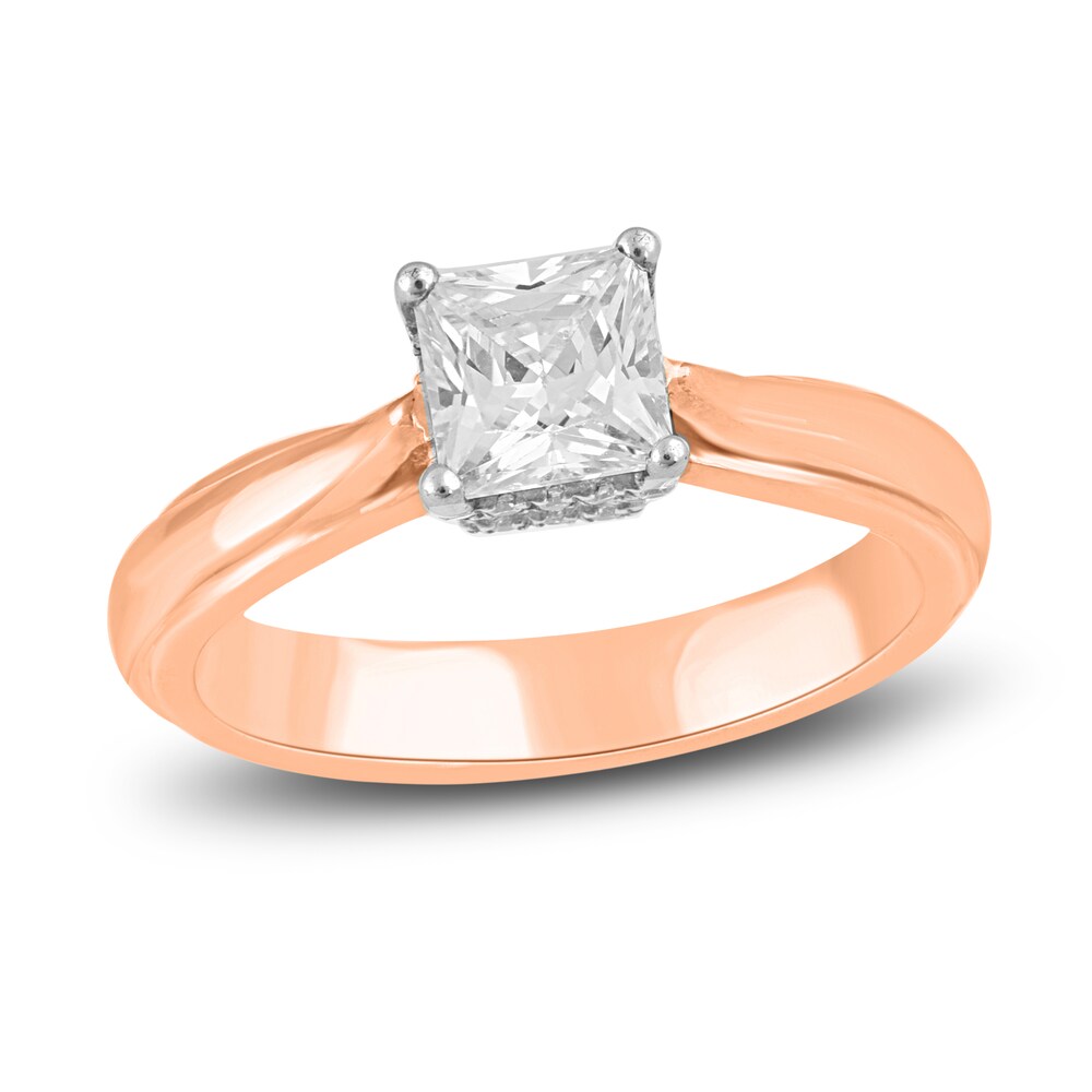 Diamond Engagement Ring 1 ct tw Princess/Round 14K Two-Tone Gold KxlvmqTm