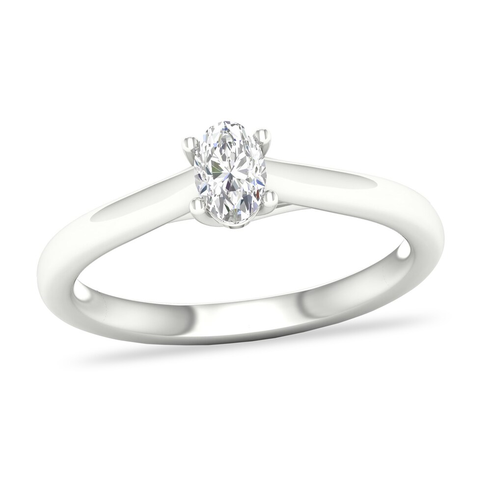 Diamond Solitaire Ring 1/3 ct tw Oval-cut 14K White Gold (SI2/I) L2W35n7H